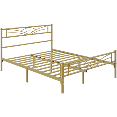 Kovový rám postele 615079 antique gold 140x200, zlatá - A