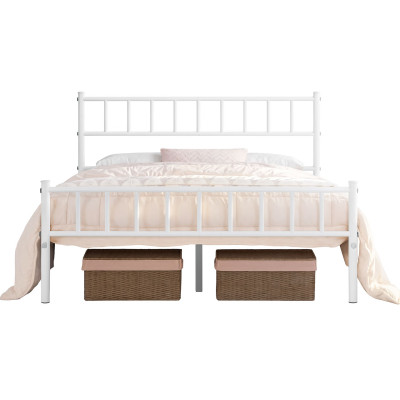 Kovový rám postele 615255 white, 160 x 200 cm - B