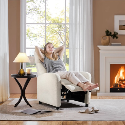 Polohovací křeslo 614837 ivory, s nastavitelným opěradlem - A