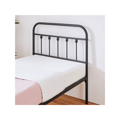 Kovový rám postele 615142 black 90x200 s lamelovým roštem, černý - A