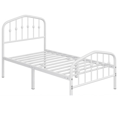 Kovový rám postele 615153 white 90x190cm, bílý - B