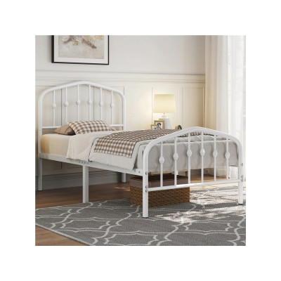 Kovový rám postele 615153 white 90x190cm, bílý - B