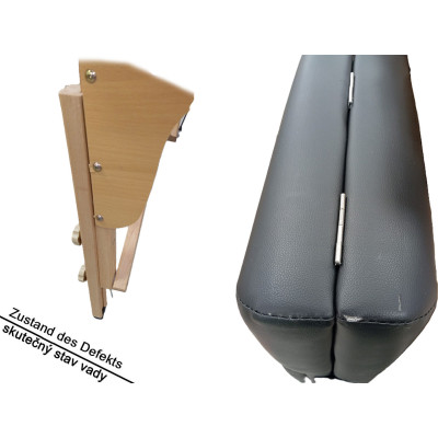 Nastavitelná 3skládací masážní postel pro salon 610889 black, černá - B