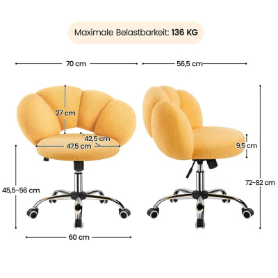 copy of Kancelářská židle 592871 yellow, až 136 kg, žlutá - B