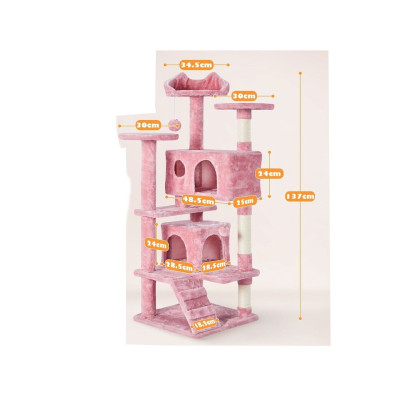 Škrabadlo pro kočky 593122 pink 139 cm, růžová - B