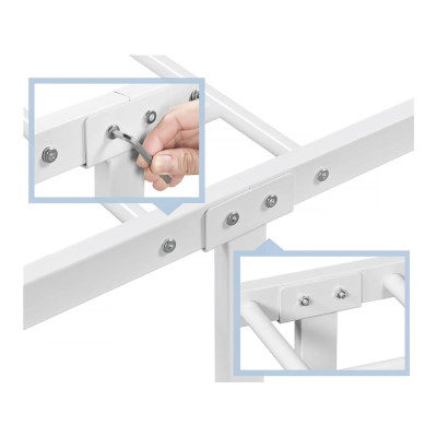 Kovový rám postele 615153 white 140x200, bílý - B