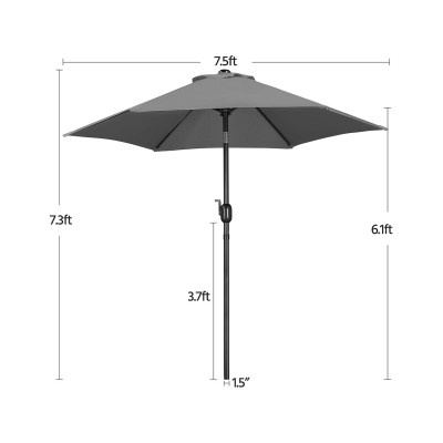 Zahradní slunečník 611247 gray 7,5FT, šedý - A