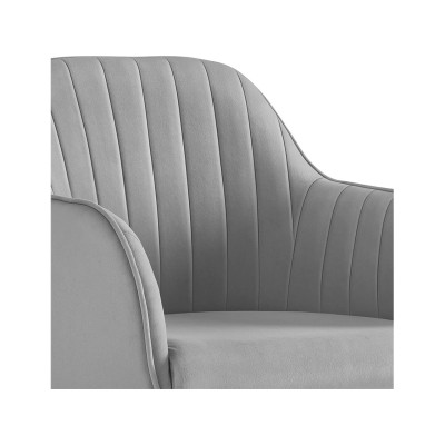 Kancelářská židle 592434 light gray s polstrovanou sametovou látkou, šedé - A
