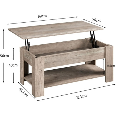 Konferenční stolek 613274 gray s výškově nastavitelnou deskou - B