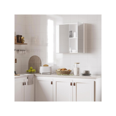 Koupelnová skříňka se 2 zrcadlovými dvířky 615038 white (2 zrcadla), bílá- B