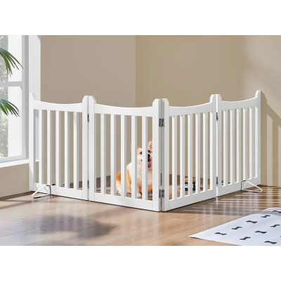 Skládací psí zábrana 593210 white 4 pcs 60,5 x 201,5 cm, bílá - A