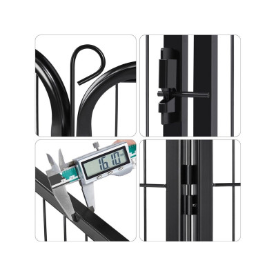Ohrádka/plot pro štěňata 613783 black 16 pcs, 2 dveře, výška 60 cm - A