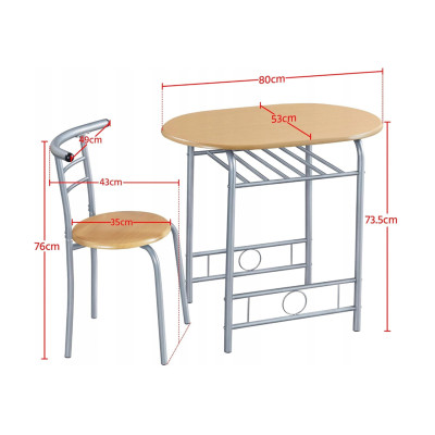 Balkonová sestava nábytku 592421 drift brown, 3-dílná sestava, stůl se židlemi, hnědá - A