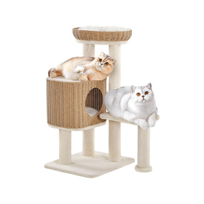 Odpočívadlo pro kočky 592814 beige, z ratanu, 91cm - B