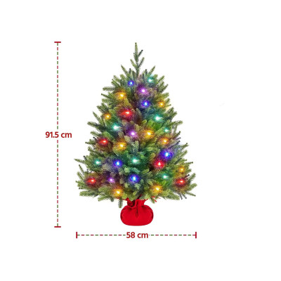 Umělý vánoční stromeček 411384 green 3ft, s 50 LED diodami, 91,5 cm - A
