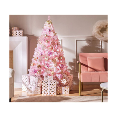 Umělý vánoční stromek 411264 pink 4 ft, skládací kovový stojan, 124 cm - A