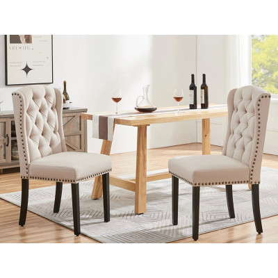 Sada 2 jídelních židlí 614696 beige 2pcs, béžové - A