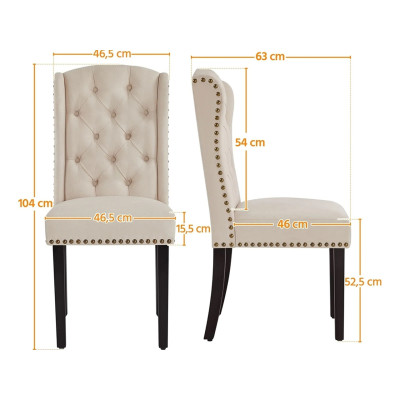 Sada 2 jídelních židlí 614696 beige 2pcs, béžové - A