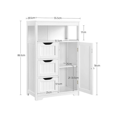 Dřevěná koupelnová skříňka 613759 white, bílá - B