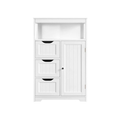 Dřevěná koupelnová skříňka 613759 white, bílá - B