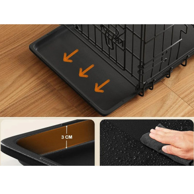 Skládací psí box 411381 black, 62 x 42 x 47 cm, černý - A