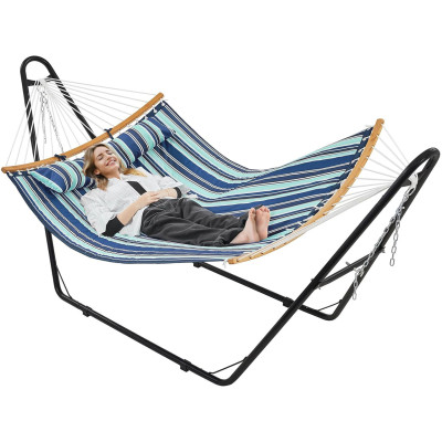 Dvojitá houpací síť 614600 blue stripe, nosnost 216 kg - B