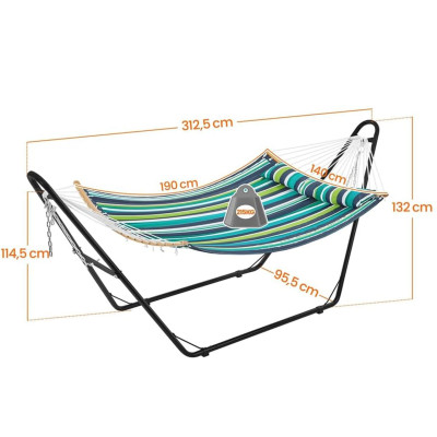 Houpací síť 614600 green stripe, nosnost 215 kg - B