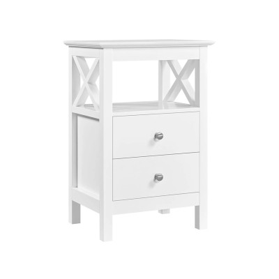 Noční stolek 592463 white se 2 zásuvkami, 40x30x60 cm, bílý - B