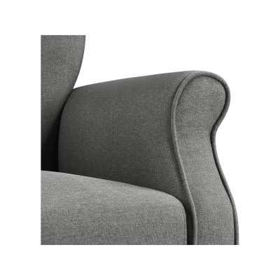 Relaxační křeslo 611622 dark gray, s dřevěnými nohami, tmavě šedé - A