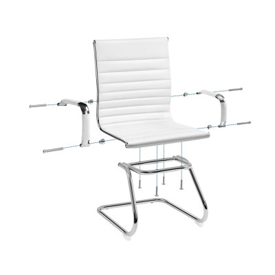 Sada 2 židlí 614350 white 2pcs z umělé kůže, bílé - B