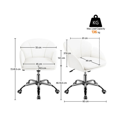 Otočná kancelářská židle 592424 snowy, nosnost až 136 kg, bílá - B