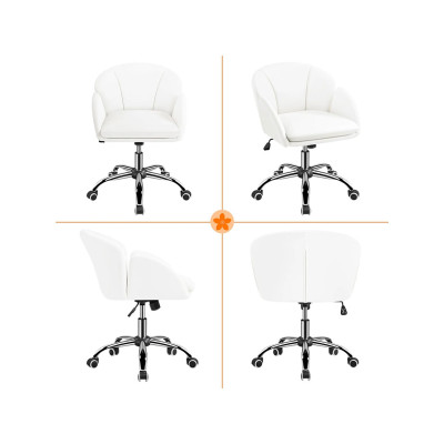 Otočná kancelářská židle 592424 snowy, nosnost až 136 kg, bílá - B
