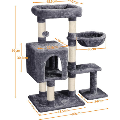 Škrabadlo pro kočky 593205 dark gray, 96 cm, tmavě šedé - B