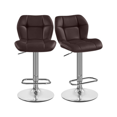 Sada 2 barových židlí 614160 brown 2pcs, výška sedáku 62,5 cm - 84,5 cm, hnědá - B