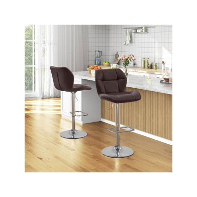 Sada 2 barových židlí 614160 brown 2pcs, výška sedáku 62,5 cm - 84,5 cm, hnědá - B