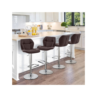 Sada 2 barových židlí 614160 brown 2pcs, výška sedáku 62,5 cm - 84,5 cm, hnědá - B