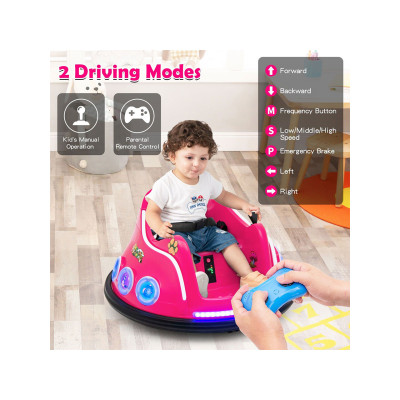 Elektrické autíčko TQ10246 s 360° otáčením a dálkovým ovládáním, růžové - B