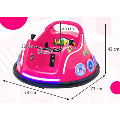 Elektrické autíčko TQ10246 s 360° otáčením a dálkovým ovládáním, růžové - B