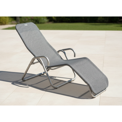 Zahradní lehátko Calypso, skládací, max. nosnost 110 kg, 137 x 75 x 107 cm - B