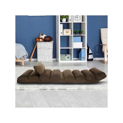 Podlahové křeslo HW53981, 5násobně nastavitelné, hnědé - A