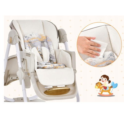 Skládací židlička pro krmení kojenců AD10049GR s nastavitelnou výškou, bílá - A