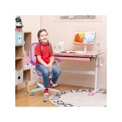 Ergonomická dětská studijní židle HY10192ZS, růžová - A