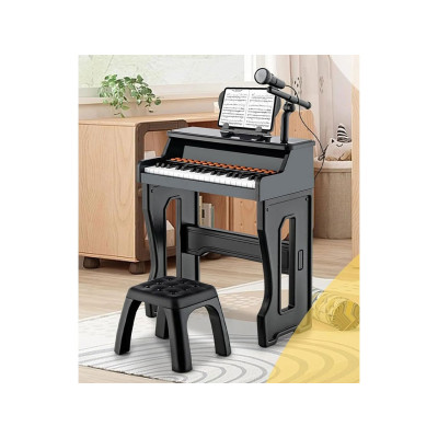 Dětský klavír TM10097DK s 37 klávesami, černý - A