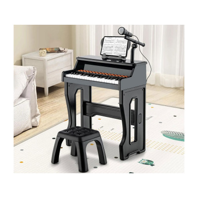 Dětský klavír TM10097DK s 37 klávesami, černý - A