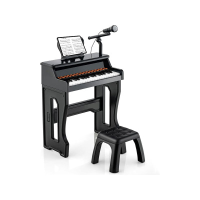 Dětský klavír TM10097DK s 37 klávesami, černý - A