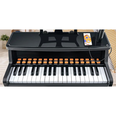 Dětský klavír TM10097DK s 37 klávesami, černý - A