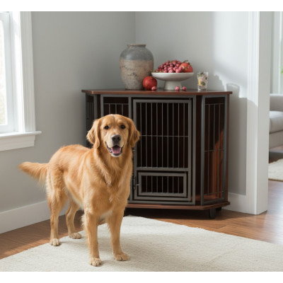 Multifunkční rohová psí klec PU10090, 60 x 60 x 71,5 cm - B