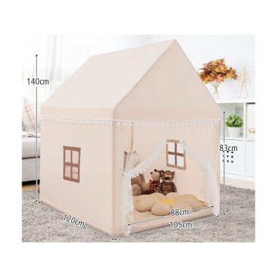Dětský domeček TP10476CF, 120 x 105 x 140 cm, béžovošedá - A