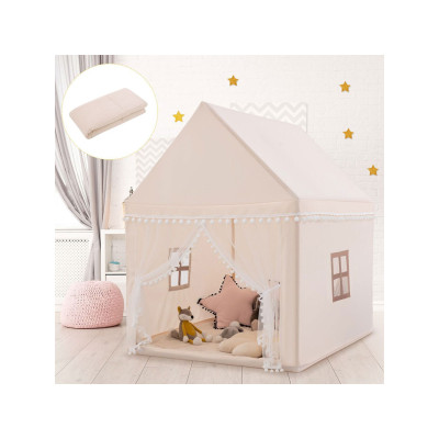 Dětský domeček TP10476CF, 120 x 105 x 140 cm, béžovošedá - A
