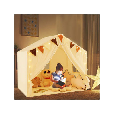 Dětský stan s látkou a závěsy TP10263BE, béžový - A